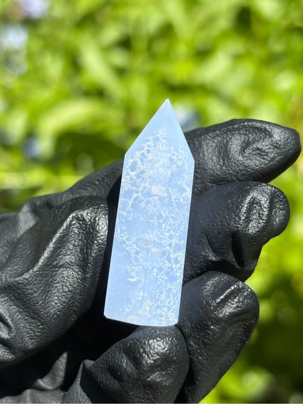 Small Blue Lace Agate Crystal Tower